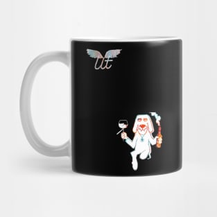 LitQ - Cute dog drinks wine on Valentine's Day anime art vibe Mug